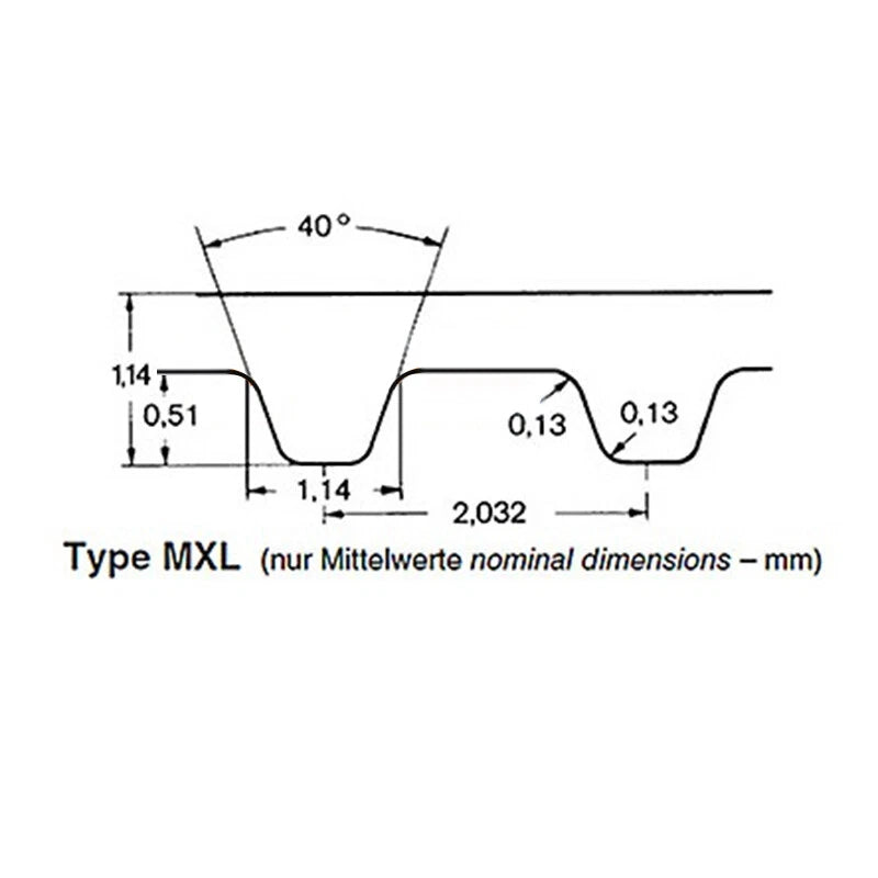 MXL Timing Belt 10mm Wide – 2.032mm Pitch Closed Loop Rubber Synchronous Belt