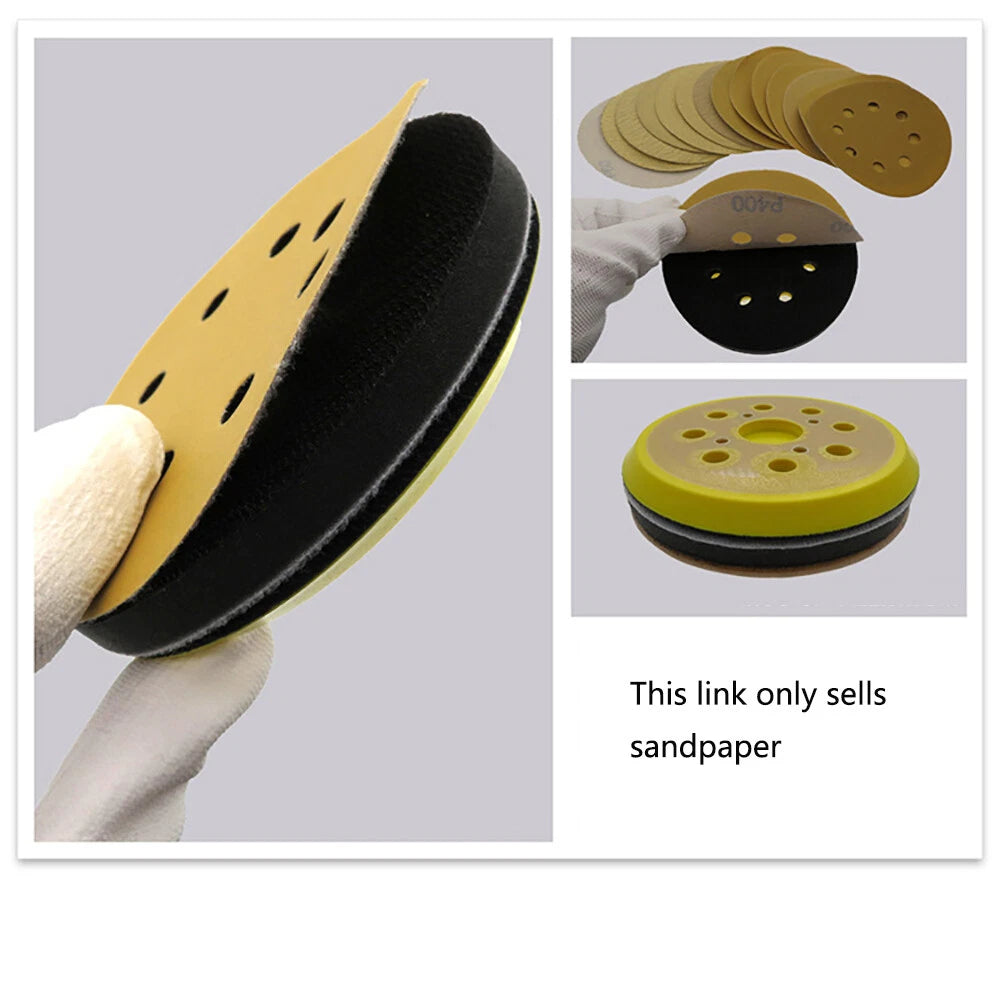 8 Hole 125mm Hook and Loop Sanding Discs 40 - 1000 Grit 5 inch Orbital Sandpaper