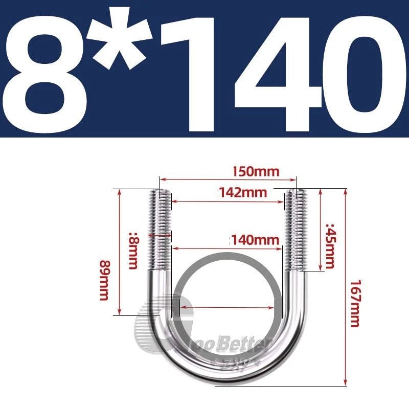 Square U - Bolts Stainless Steel — M6 to M24 | 304 A2 & 316 A4 Marine Grade - HomeDIYer