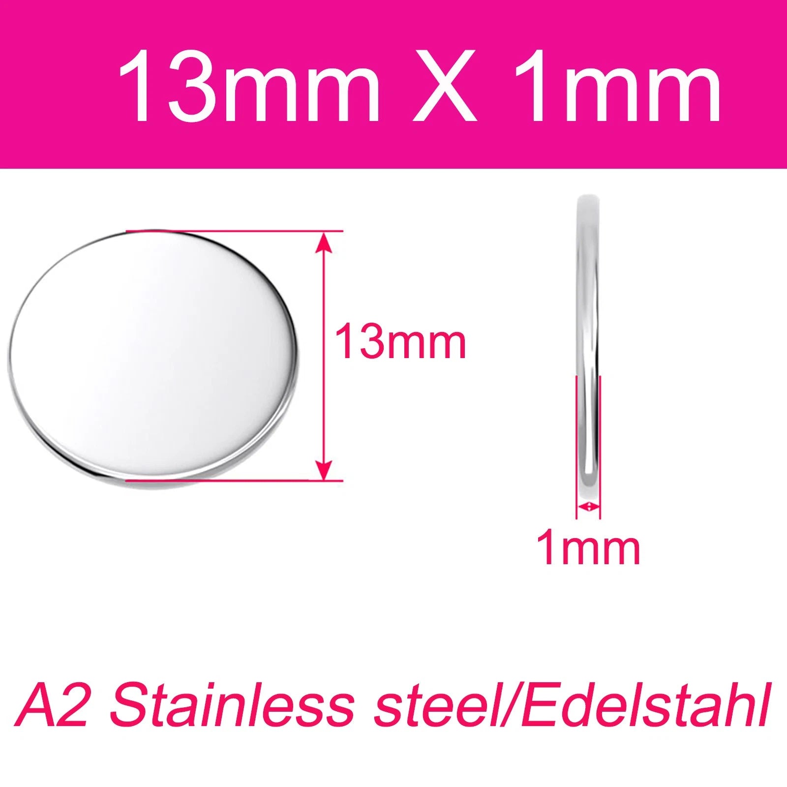 Round Plate A2 Stainless Steel Sheet Plate Thick 1/1.5/2/2.5/3/4/5mm Dia 6-80mm
