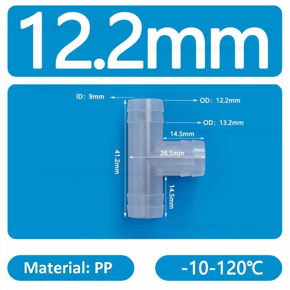 Plastic Barbed Hose Connectors — T-Piece, Elbow & Straight Fittings for Air & Water Lines