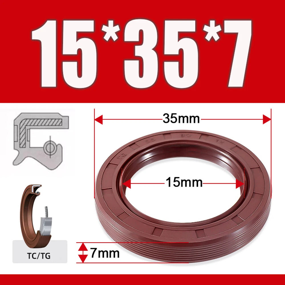 Metric TC Oil Seal FKM Dual Lip Rotary Shaft Seal 8mm–40mm Bore