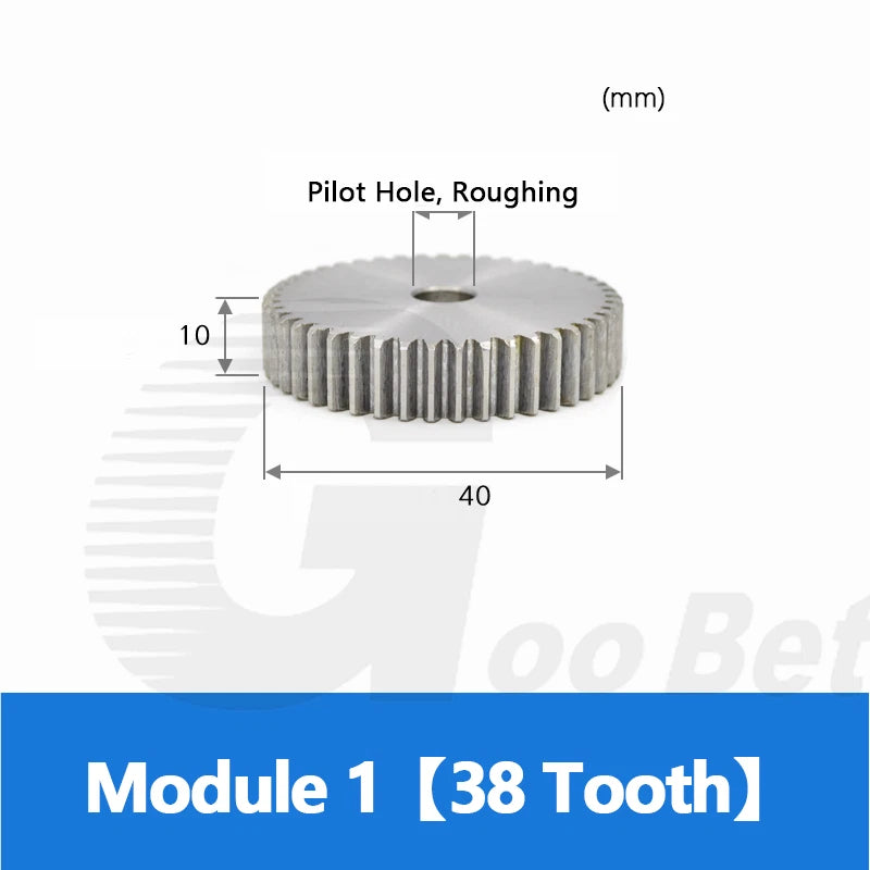 Mod 1 1.5 2 2.5 3 4 5 Spur Gear C45 Steel 12 Tooth - 160 Tooth Motor Pinion Flat