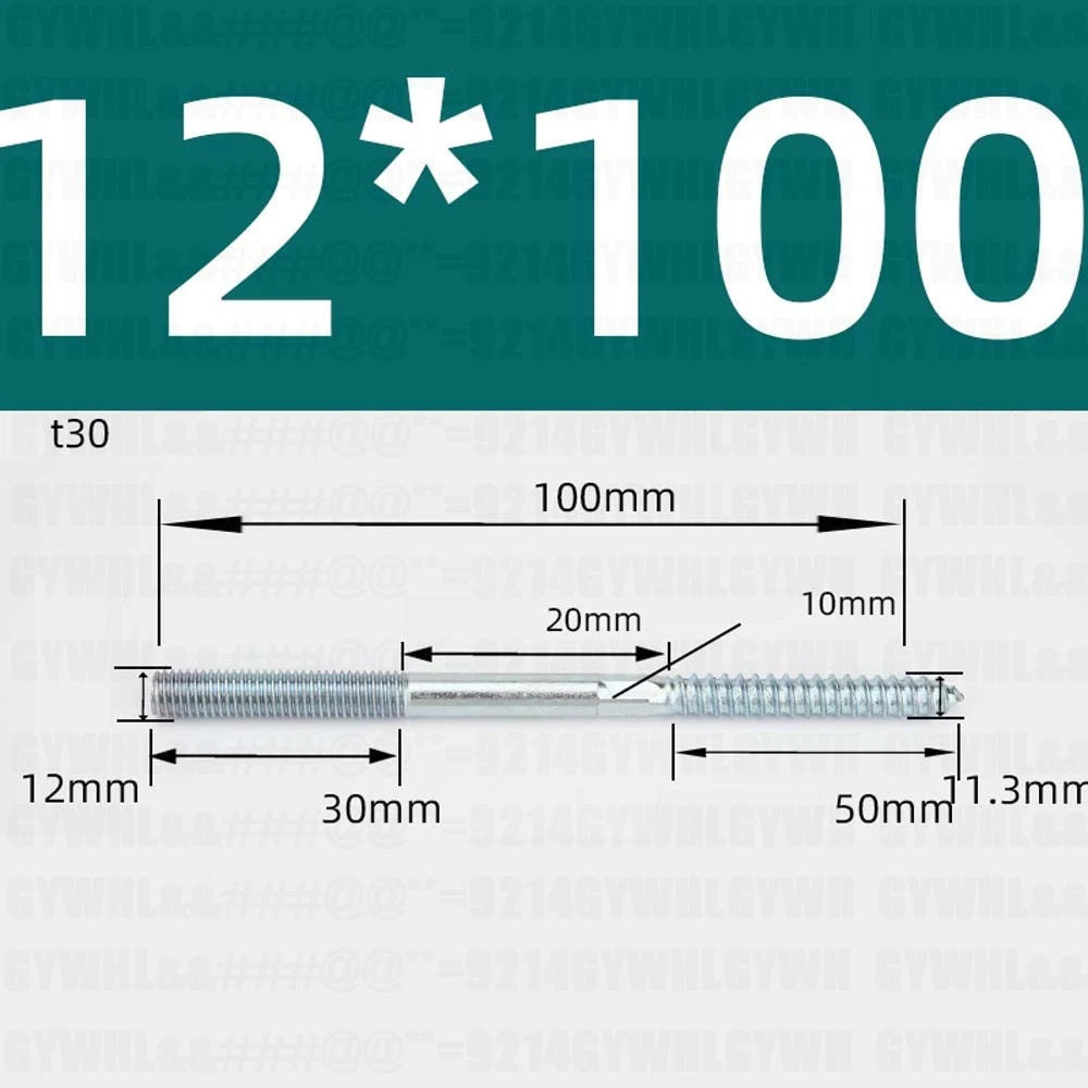 M6 M8 M10 Hanger Bolts – Zinc Plated Steel Torx Drive, Headless Furniture Wood Screws for Sofa Legs & Mounting