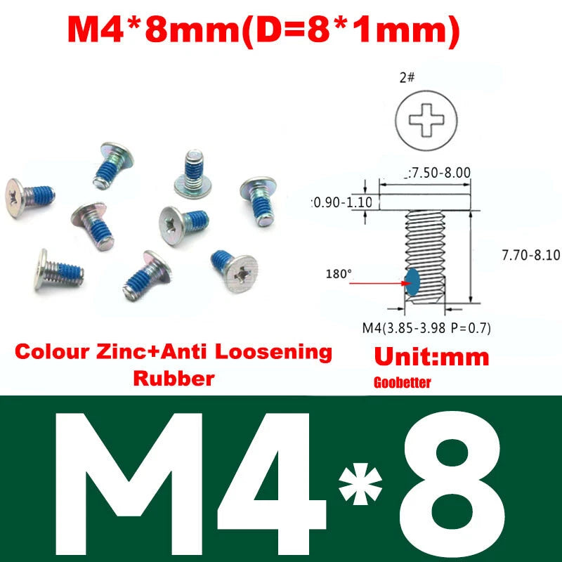 CM2/CM2.5/CM3/CM4 Ultra Thin Wafer Flat Head Phillips Screws – For Laptop & Computer Repair (M2–M4)