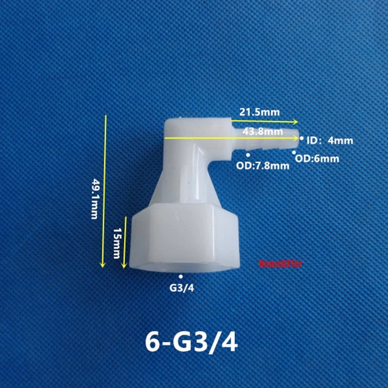 90° Elbow Plastic Female Thread Barbed Connectors Pipe Hose Water Reducer Joiner