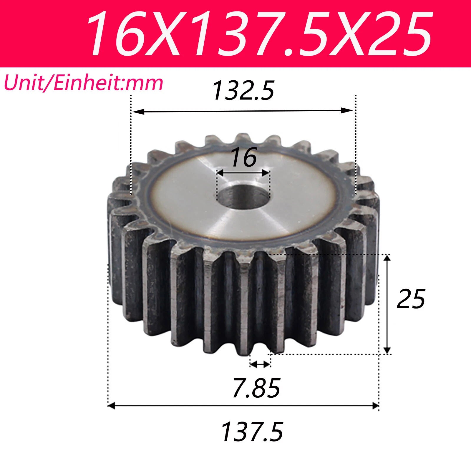 2.5 Modul 45# Steel Spur Gears Pinion Gear Thick 25mm 10-80 Teeth For 3D CNC