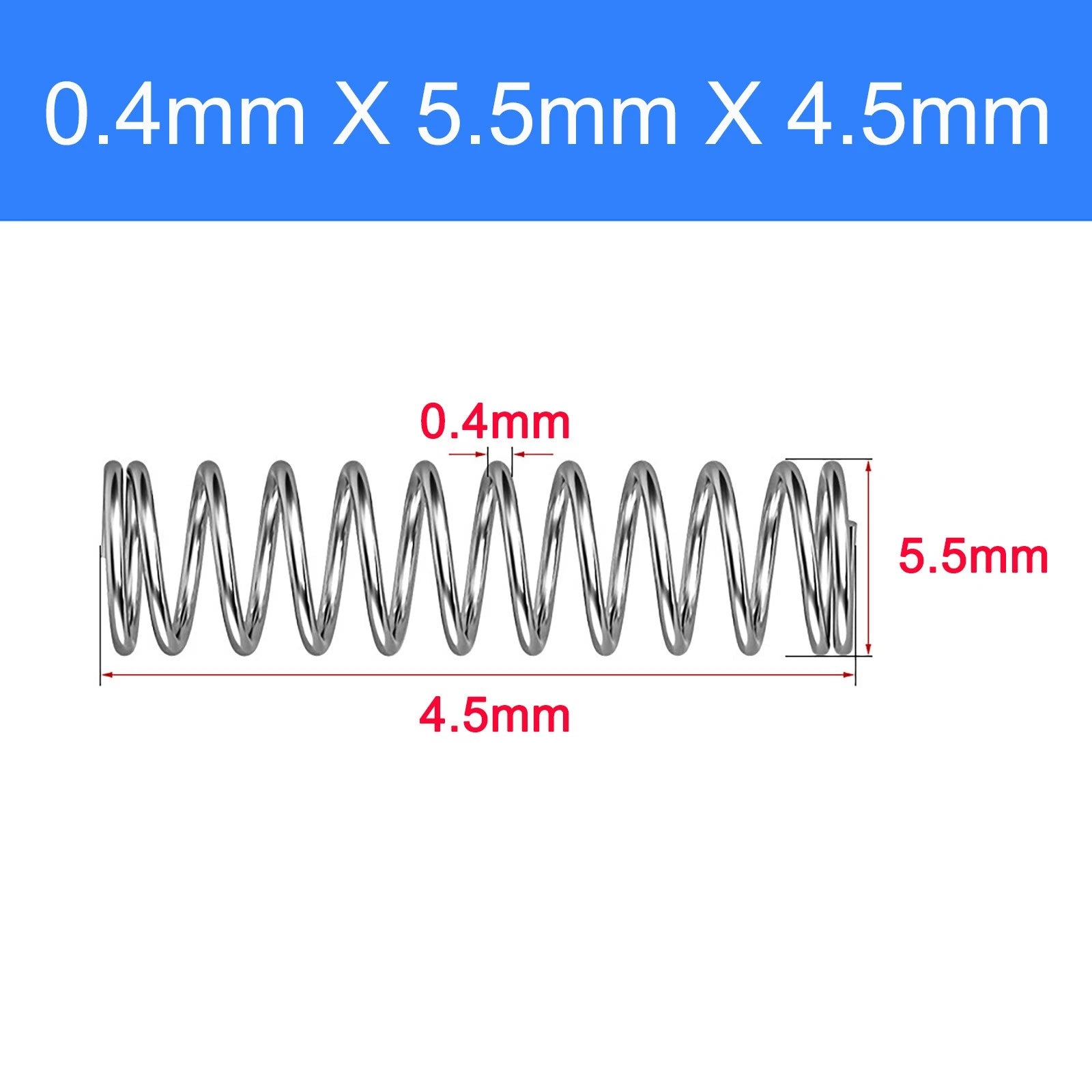 Micro Compression Spring Stainless Steel 0.4mm Wire Small Tiny Miniature Repair