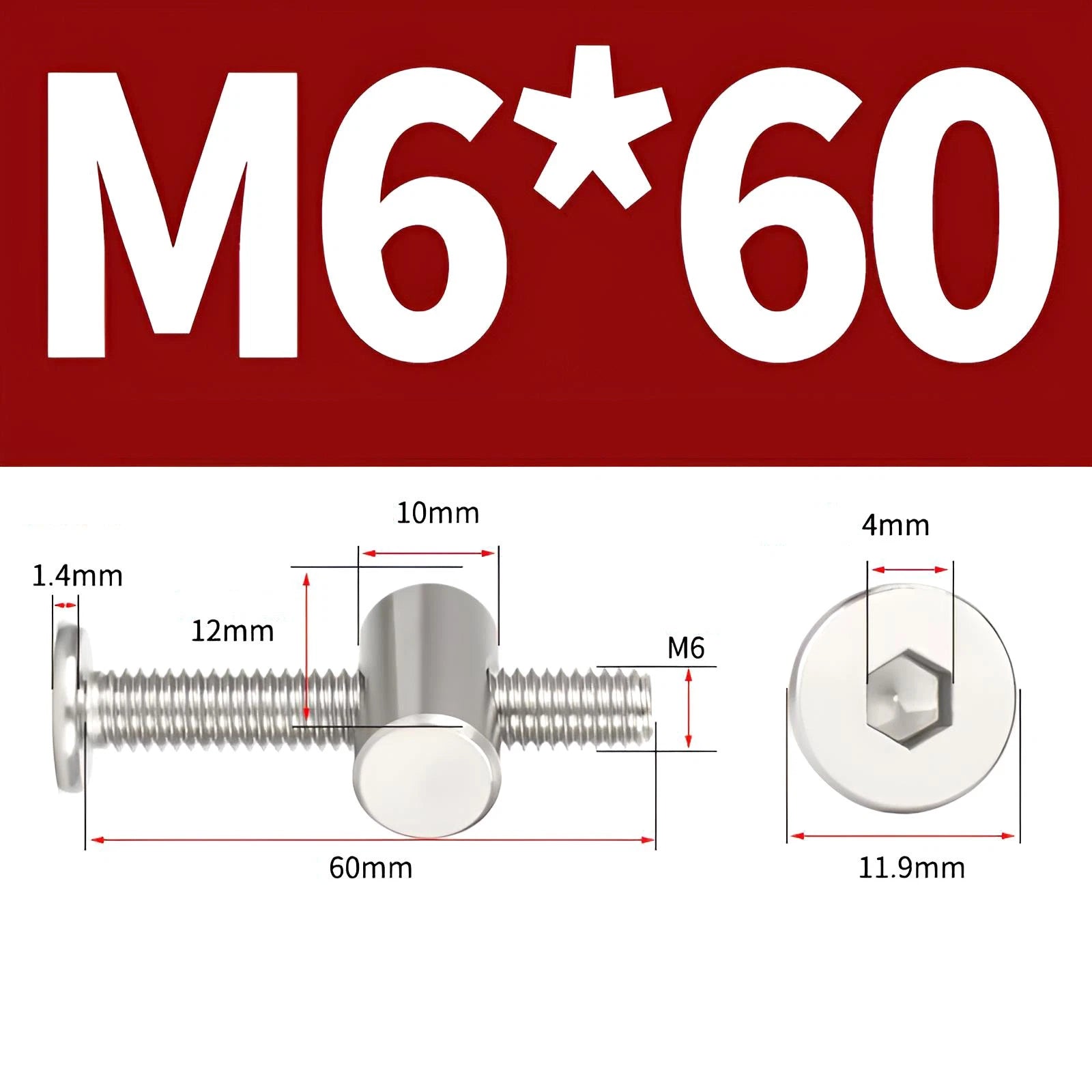 M4 M5 M6 M8 304 Stainless Steel Furniture Connecting Bolts with Barrel Nuts