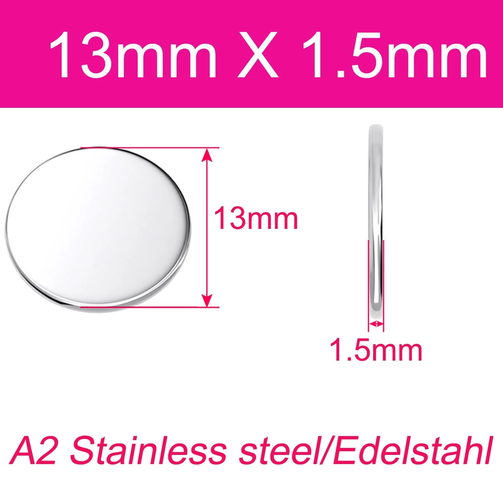 A2 304 Stainless Steel Round Plate Circular Sheet Disc Disk Thickness 1-4mm