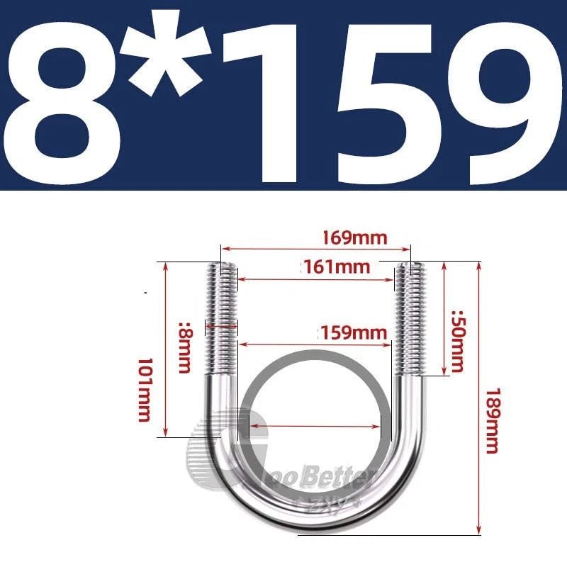 Square U - Bolts Stainless Steel — M6 to M24 | 304 A2 & 316 A4 Marine Grade - HomeDIYer
