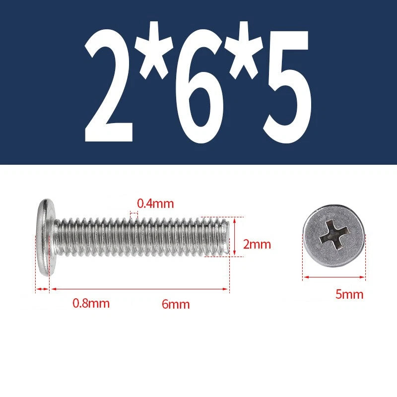 M1–M8 Ultra Thin Flat Head Phillips Machine Screws – A2 Stainless Steel, Fully Threaded