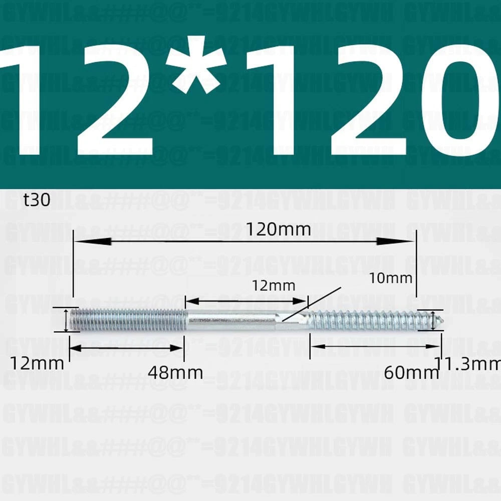M6 M8 M10 Hanger Bolts – Zinc Plated Steel Torx Drive, Headless Furniture Wood Screws for Sofa Legs & Mounting