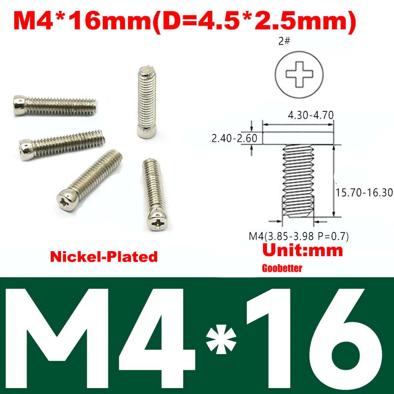CM2/CM2.5/CM3/CM4 Ultra Thin Wafer Flat Head Phillips Screws – For Laptop & Computer Repair (M2–M4)
