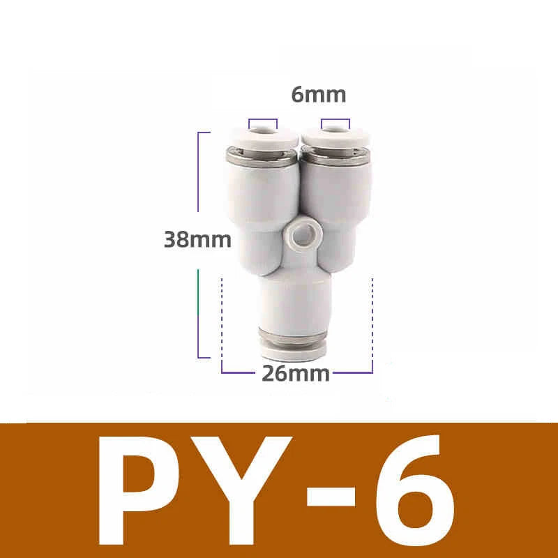 White Pneumatic Push Fit Connector Tube Pipe Joiner Air Water Lines Hose 4-16mm