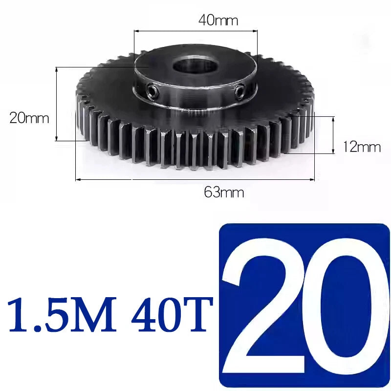 Spur Gears 1.5 Mod Transmission Gear With Step 45#Steel Pinion Motor Gear 15~50T