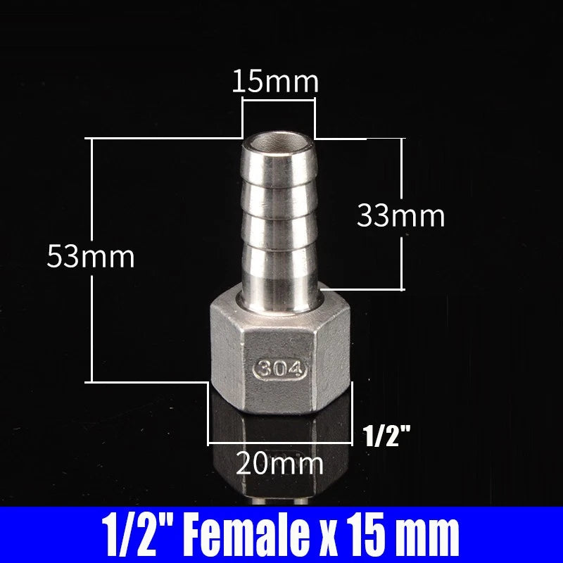 1/4"-4" Inch Female/Male Stainless Hose Connector Fitting For Air Water Fuel Gas