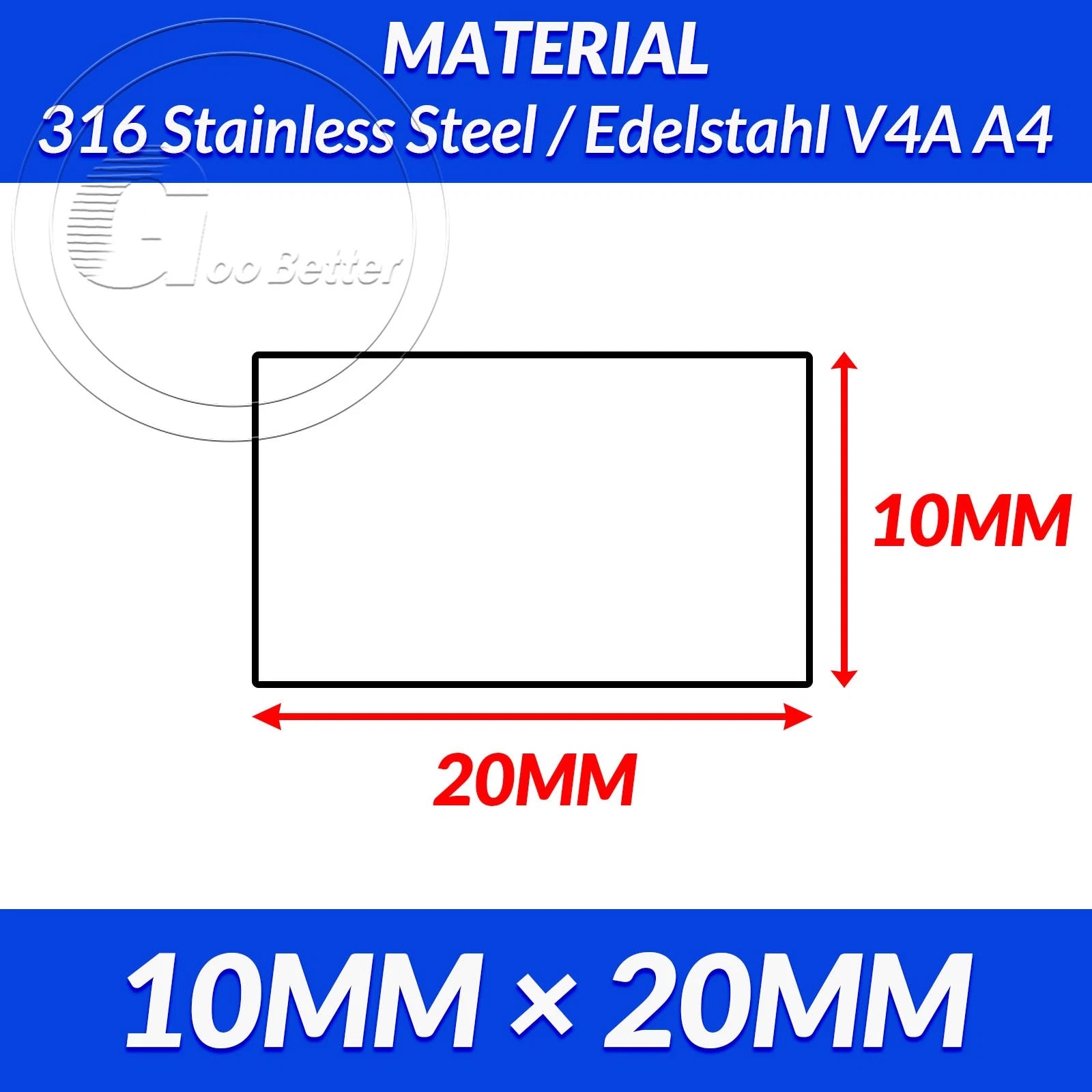 316 A4 Stainless Steel Flat Bar Metal Plate Strip Width 10MM-80MM Length 100MM