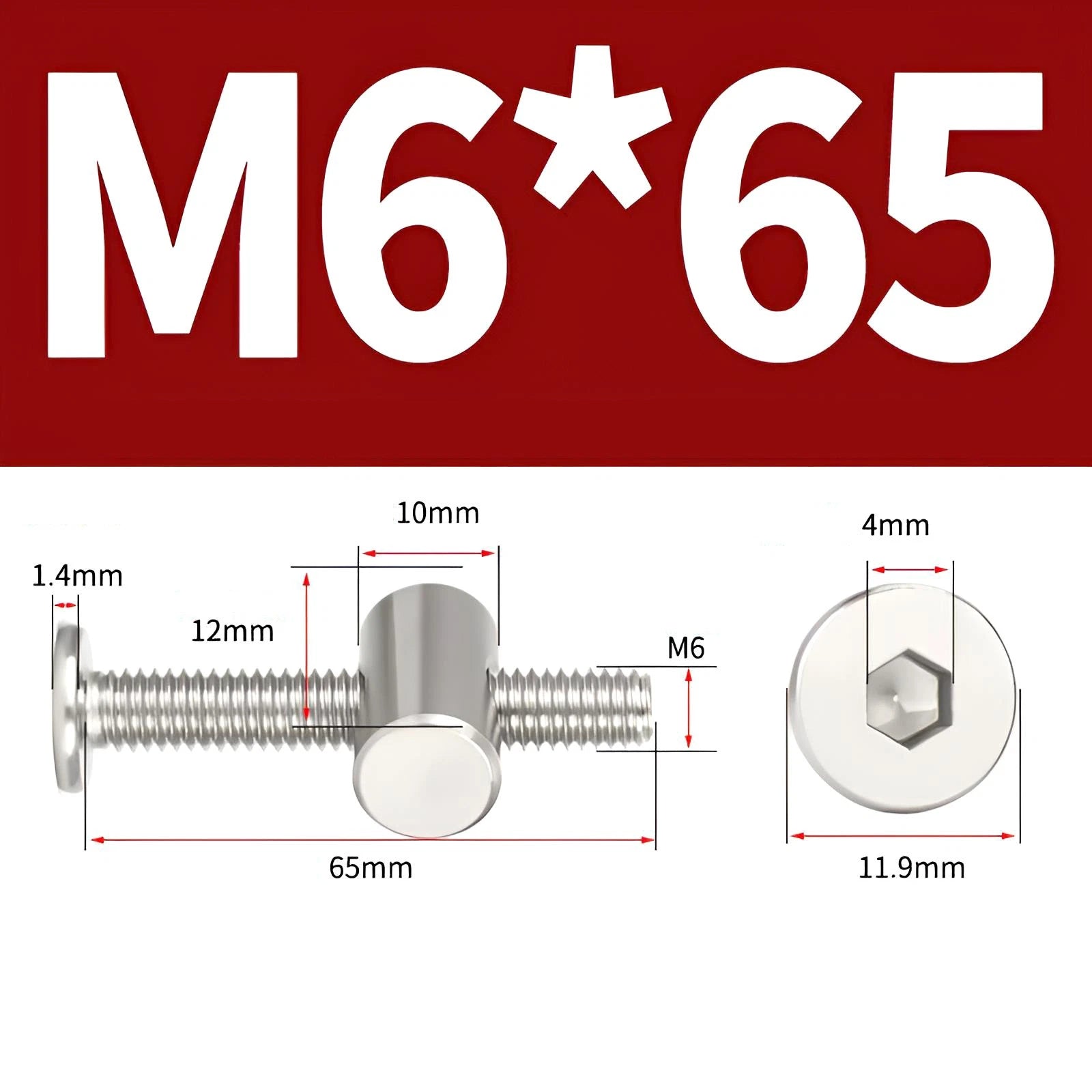 M4 M5 M6 M8 304 Stainless Steel Furniture Connecting Bolts with Barrel Nuts