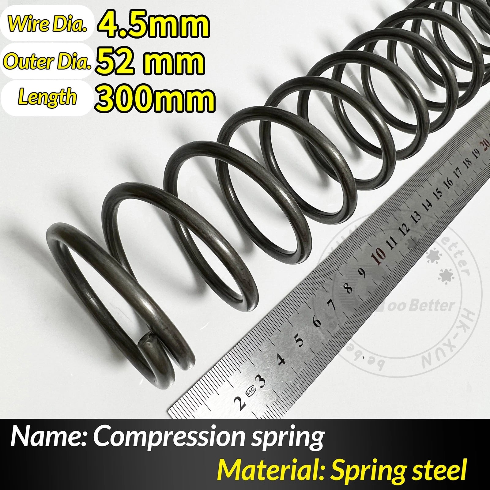 Compression Spring Pressure Springs, Wire Dia 4-5mm, OD 20-80mm, Length 300mm