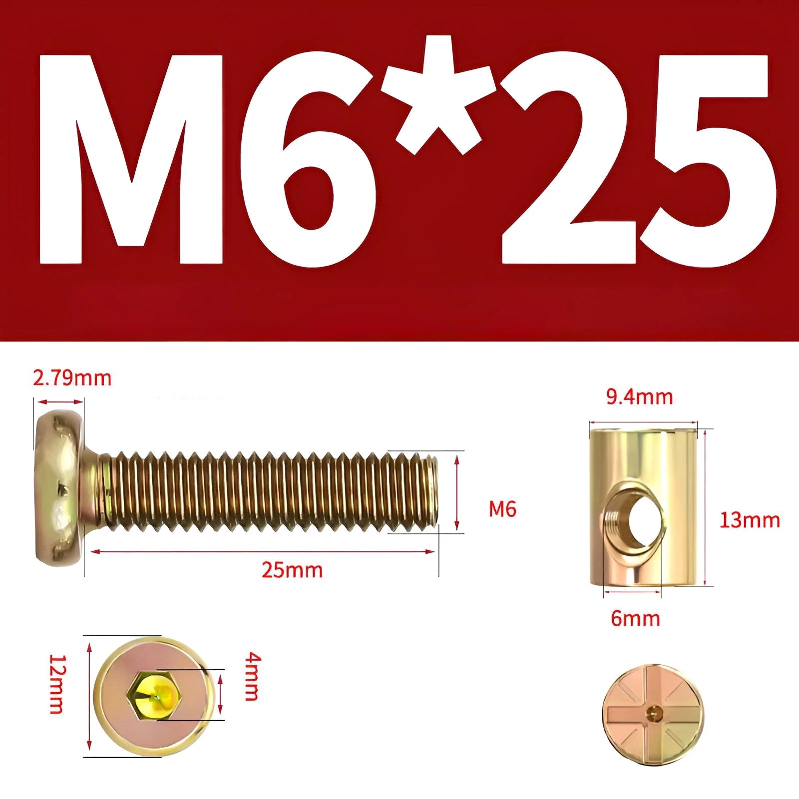 M6 M8 Galvanised Furniture Connecting Bolts with Barrel Nuts | Slotted & Phillips | 8mm–120mm