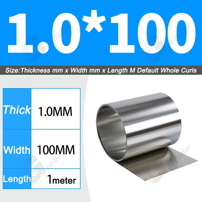 1 Meter 304 Stainless Steel Band SUS304 Sheet Foil Plate Strip Thick 0.01mm-1mm