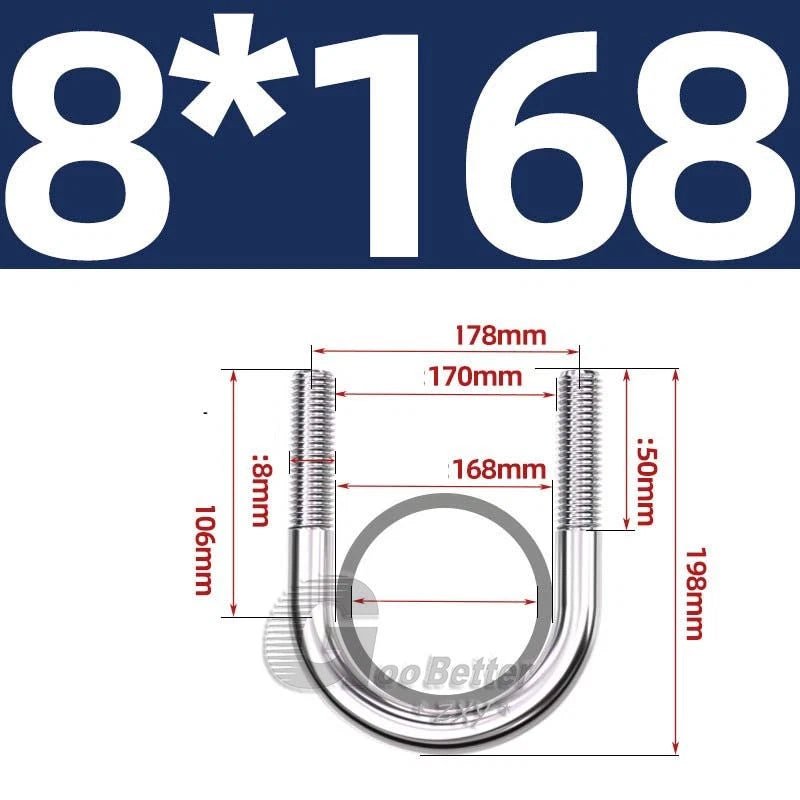 Square U - Bolts Stainless Steel — M6 to M24 | 304 A2 & 316 A4 Marine Grade - HomeDIYer