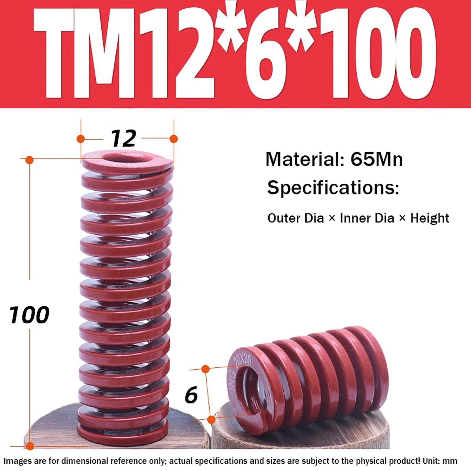 Heavy Load Duty Compression Die Spring, 8mm-50mm Diameter & Up To 400mm Long JIS