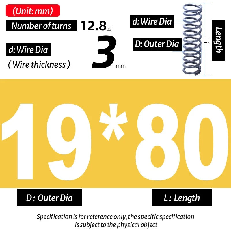 Compression Spring Pressure Big, Wire Dia 3.0mm Diameter 16-40mm Length 20-200mm