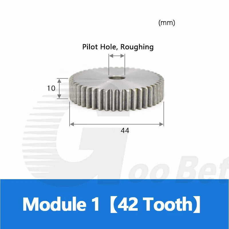 Mod 1 1.5 2 2.5 3 4 5 Spur Gear C45 Steel 12 Tooth - 160 Tooth Motor Pinion Flat