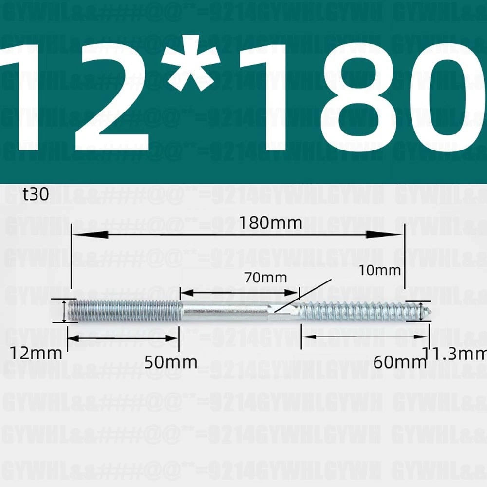 M6 M8 M10 Hanger Bolts – Zinc Plated Steel Torx Drive, Headless Furniture Wood Screws for Sofa Legs & Mounting
