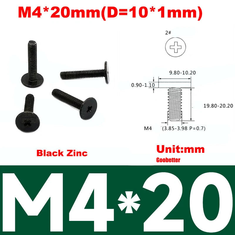 CM2/CM2.5/CM3/CM4 Ultra Thin Wafer Flat Head Phillips Screws – For Laptop & Computer Repair (M2–M4)