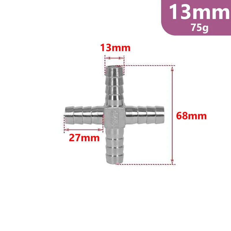Stainless Steel Barb Hose Fittings — Straight, Elbow, Tee, Y-Piece & Cross