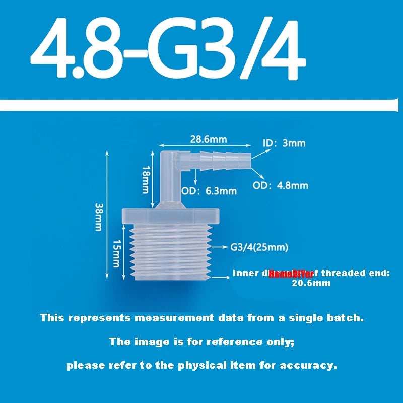 Male Thread Barbed 90° Elbow Hose Connector — Plastic Pipe Fitting with Washer