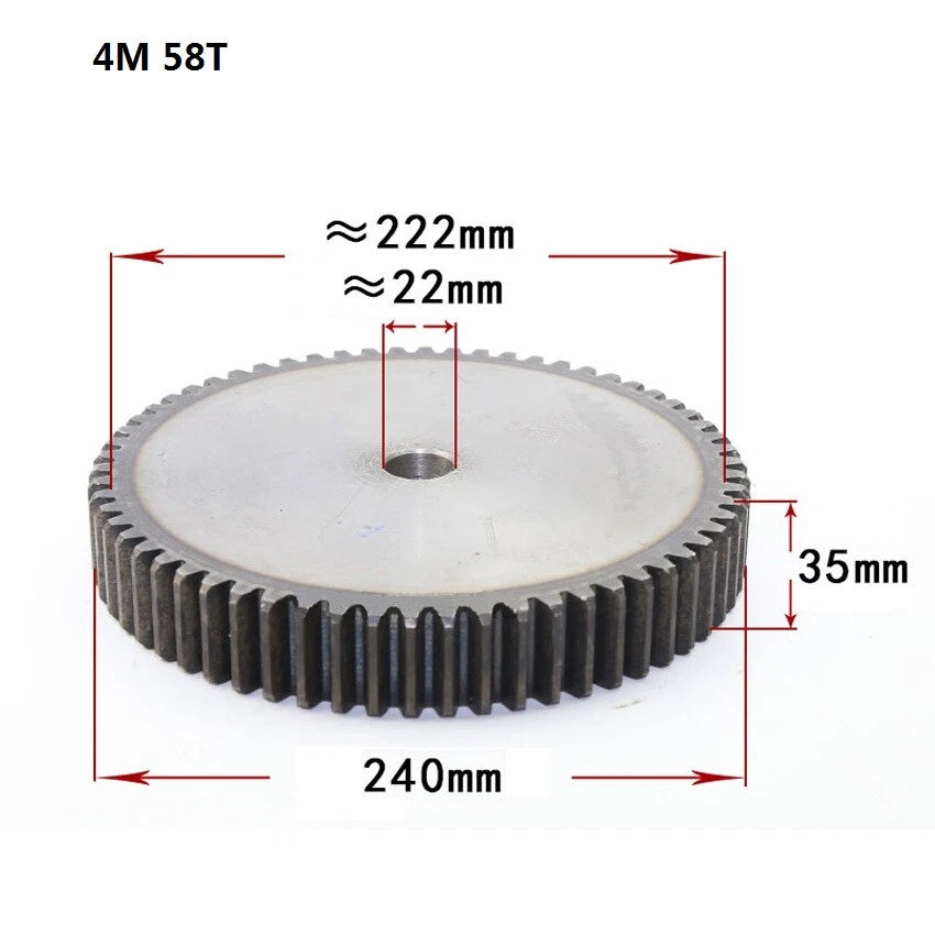 45# Steel 4Mod 10T-80T Spur Gears Thickness 35mm Motor Pinion Transmission Gear