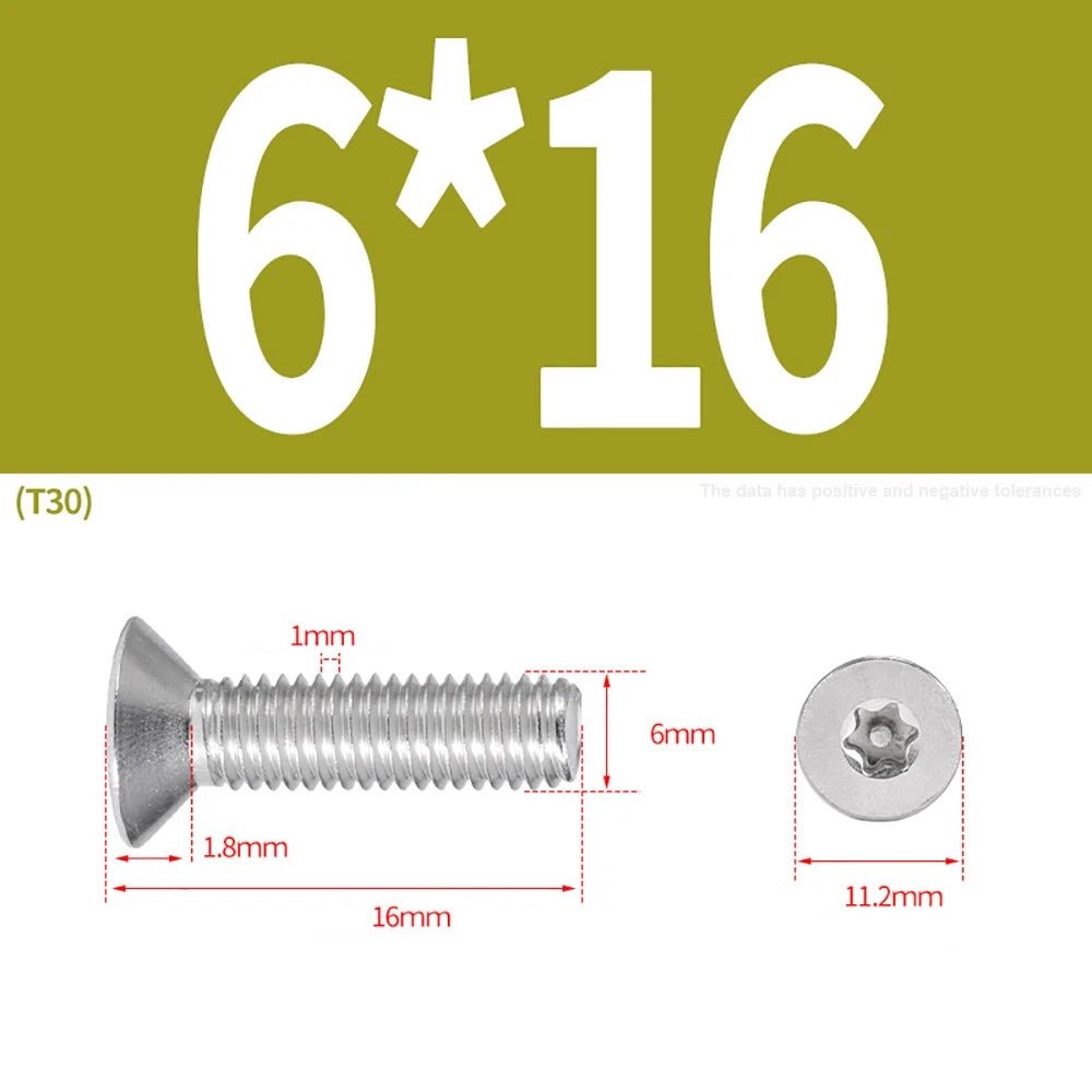 M3–M8 Pin Torx Countersunk Flat Head Machine Screws | A2 Stainless Steel - HomeDIYer