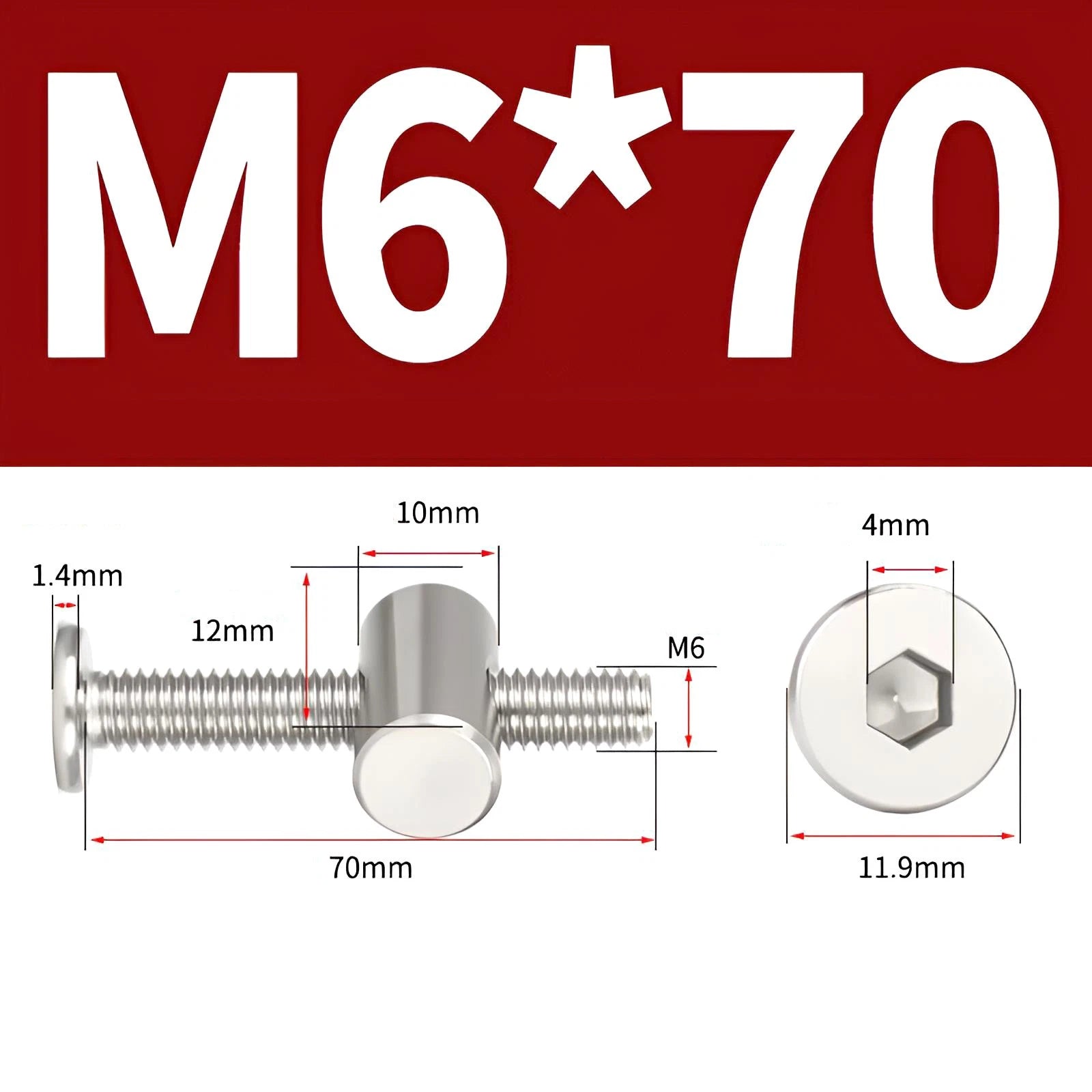 M4 M5 M6 M8 304 Stainless Steel Furniture Connecting Bolts with Barrel Nuts