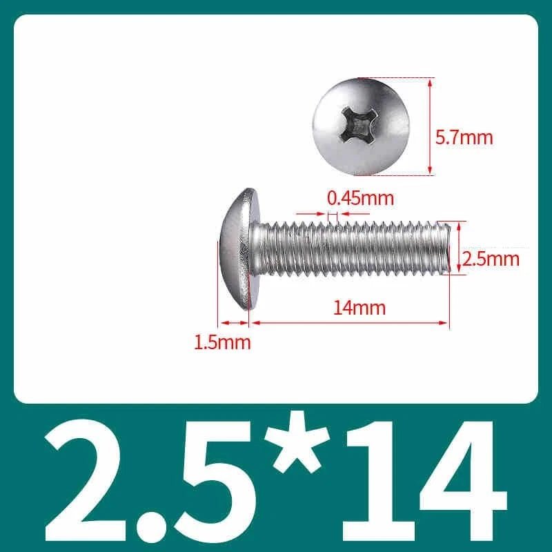 M2–M8 Stainless Steel Phillips Truss Head Machine Screws | 201 / 304 / 316 - HomeDIYer