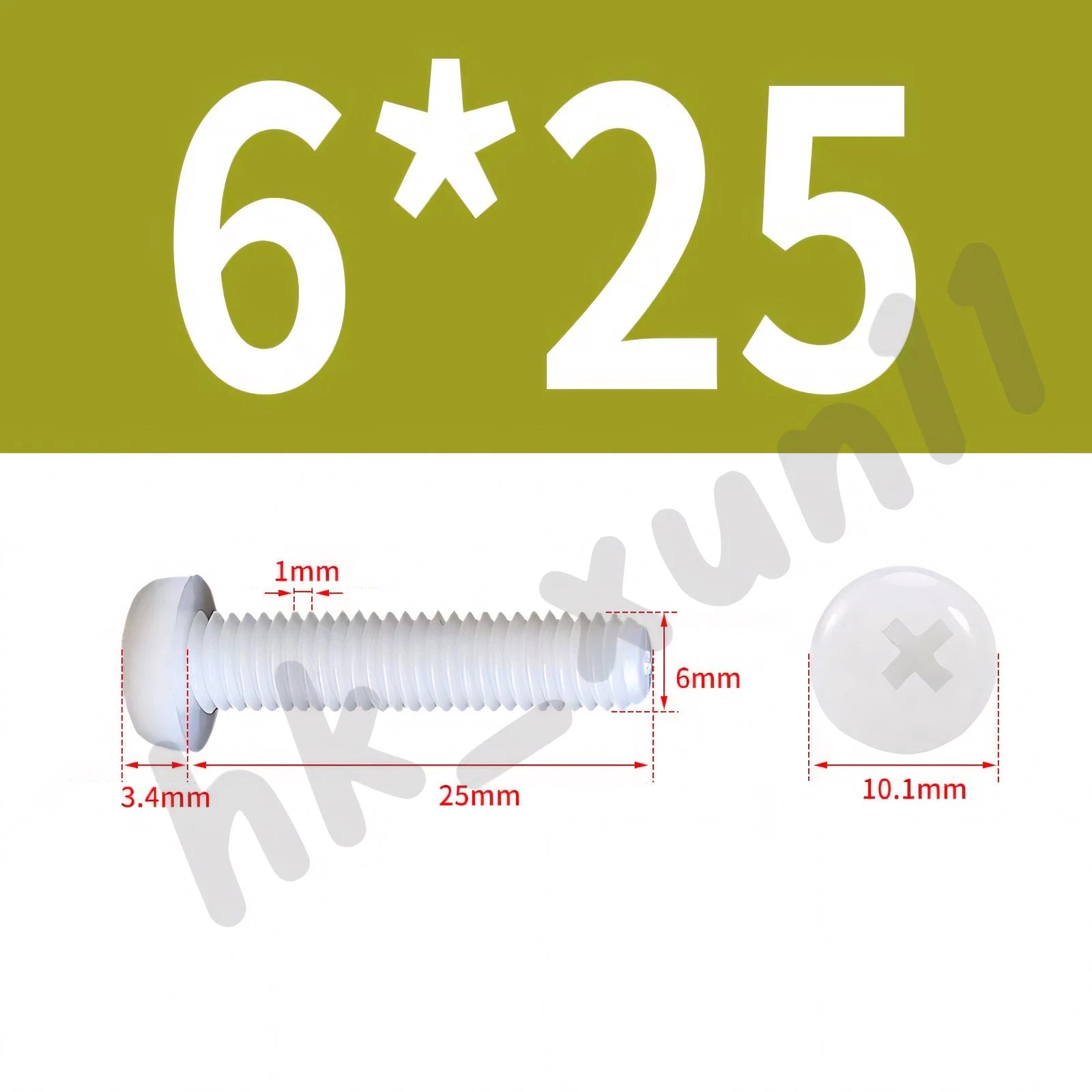 White/Black Nylon Phillips Machine Screws – M2 to M6, Plastic Round Pan Head Bolts