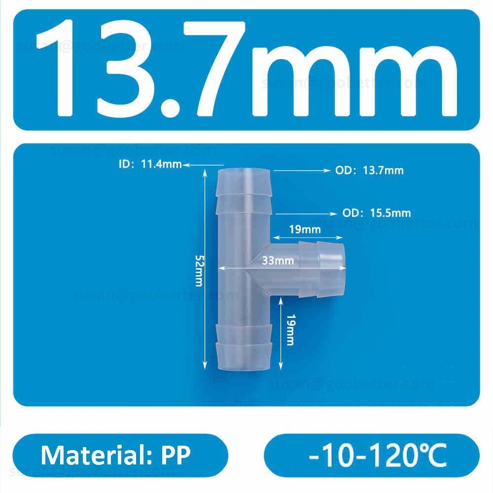 Plastic Barbed Hose Connectors — T-Piece, Elbow & Straight Fittings for Air & Water Lines
