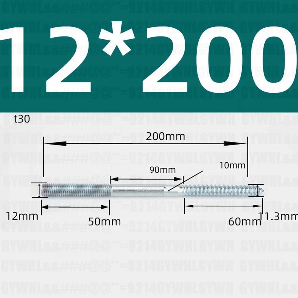 M6 M8 M10 Hanger Bolts – Zinc Plated Steel Torx Drive, Headless Furniture Wood Screws for Sofa Legs & Mounting