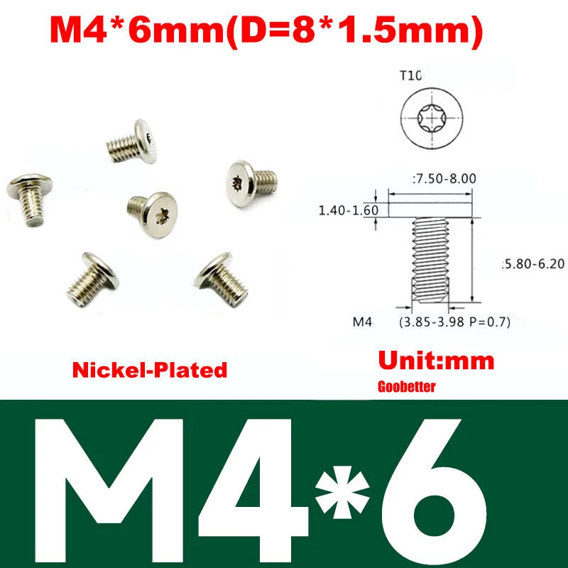 CM2/CM2.5/CM3/CM4 Ultra Thin Wafer Flat Head Phillips Screws – For Laptop & Computer Repair (M2–M4)