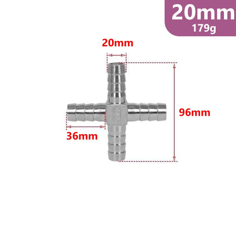 Stainless Steel Barb Hose Fittings — Straight, Elbow, Tee, Y-Piece & Cross