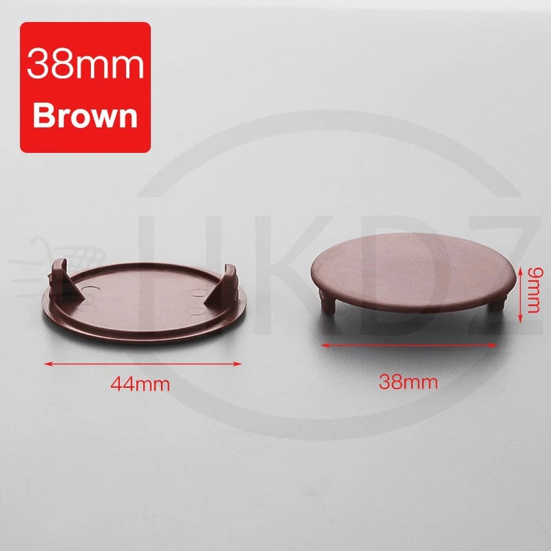 Plastic Screw Caps Covers – 5mm to 40mm Push-in Furniture Hole Plugs, Black, White and Brown