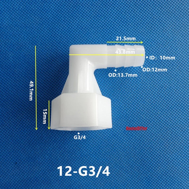 90° Elbow Plastic Female Thread Barbed Connectors Pipe Hose Water Reducer Joiner