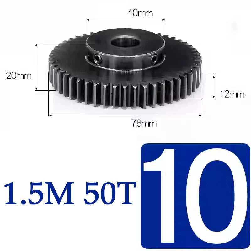 Spur Gears 1.5 Mod Transmission Gear With Step 45#Steel Pinion Motor Gear 15~50T