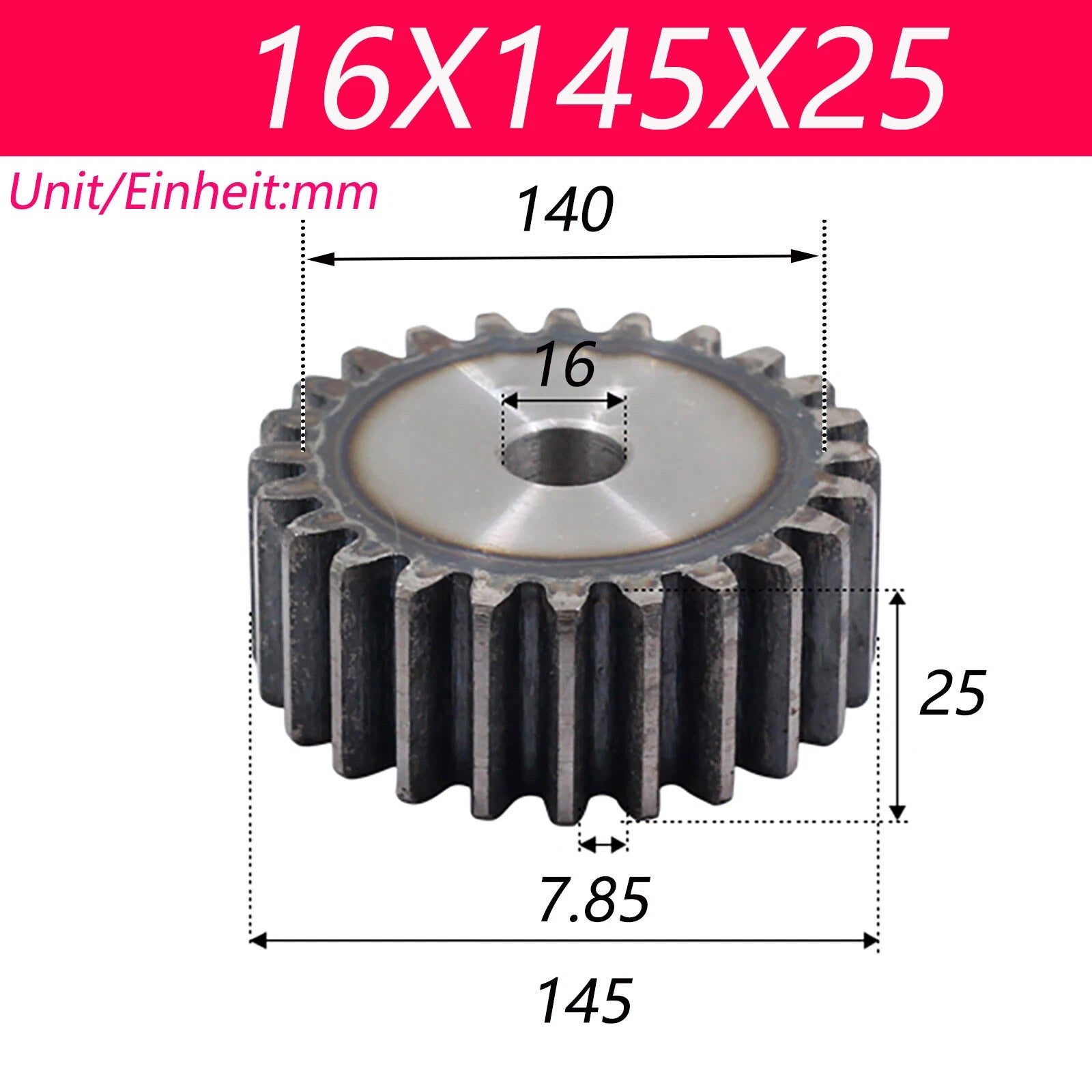 2.5 Modul 45# Steel Spur Gears Pinion Gear Thick 25mm 10-80 Teeth For 3D CNC