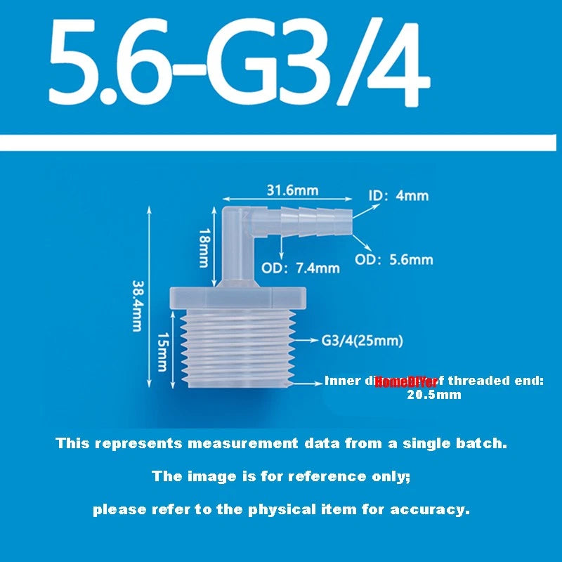 Male Thread Barbed 90° Elbow Hose Connector — Plastic Pipe Fitting with Washer