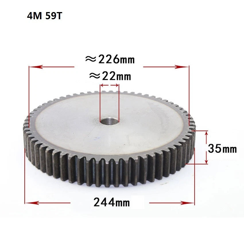 45# Steel 4Mod 10T-80T Spur Gears Thickness 35mm Motor Pinion Transmission Gear