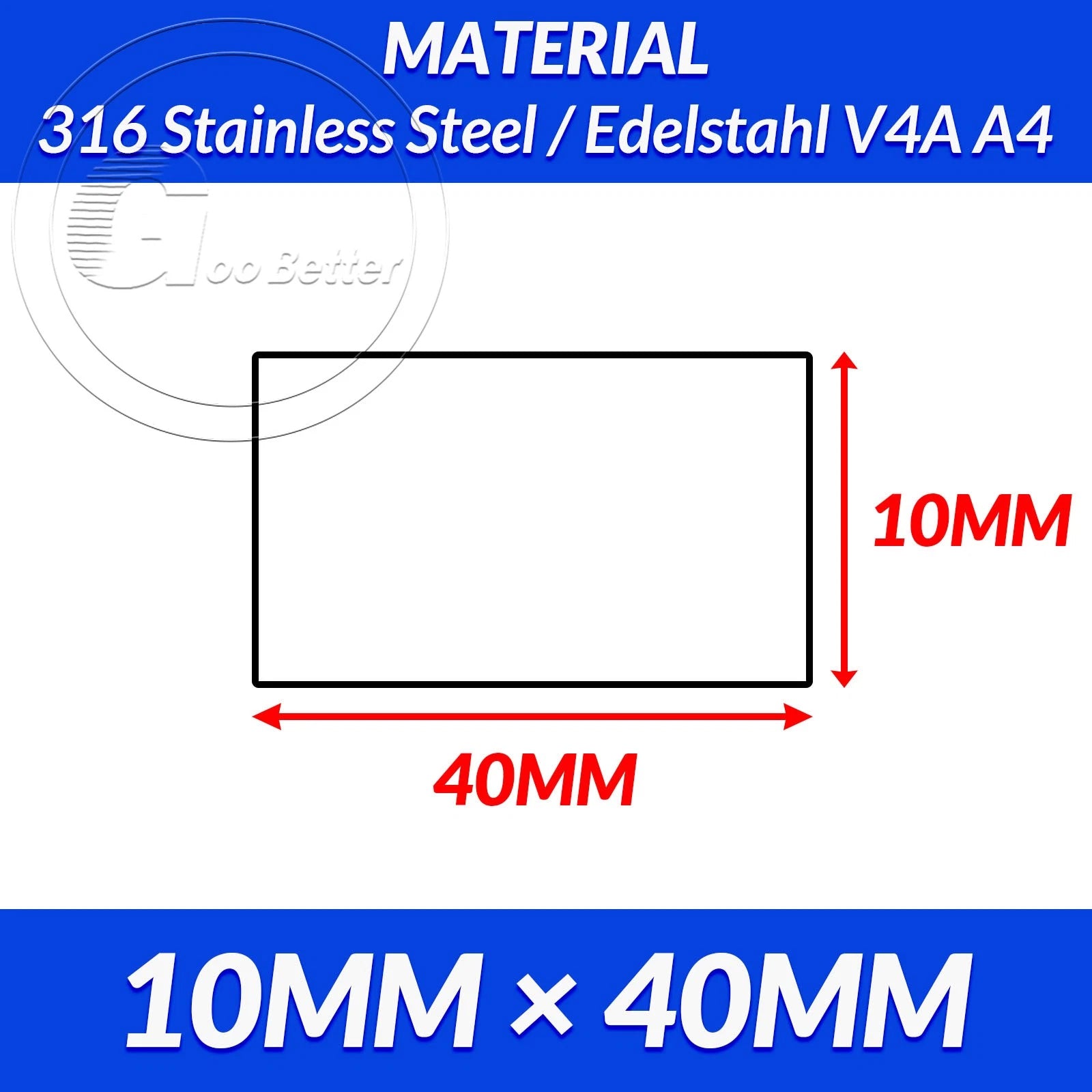 316 A4 Stainless Steel Flat Bar Metal Plate Strip Width 10MM-80MM Length 500MM